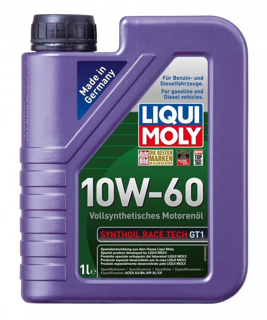 Täissünteetiline mootoriõli Liqui Moly Race Tech GT1 10W60, 1liiter price and information | Mootoriõlid | hansapost.ee