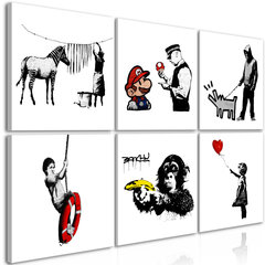 Seinapilt Banksy Style, 6-osaline цена и информация | Картины, живопись | hansapost.ee