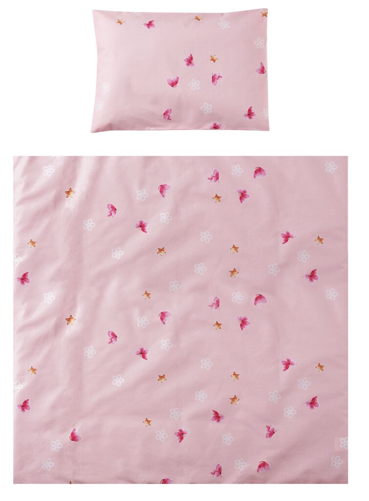 Lorelli voodipesukomplekt Eva Butterflies Pink, 75x75 cm, 5-osaline hind ja info | Laste voodipesu | hansapost.ee