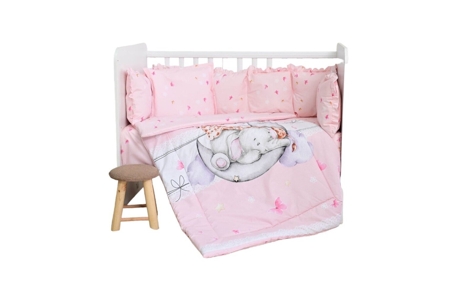 Lorelli voodipesukomplekt Butterflies Pink, 100x150 cm, 5-osaline hind ja info | Laste voodipesu | hansapost.ee