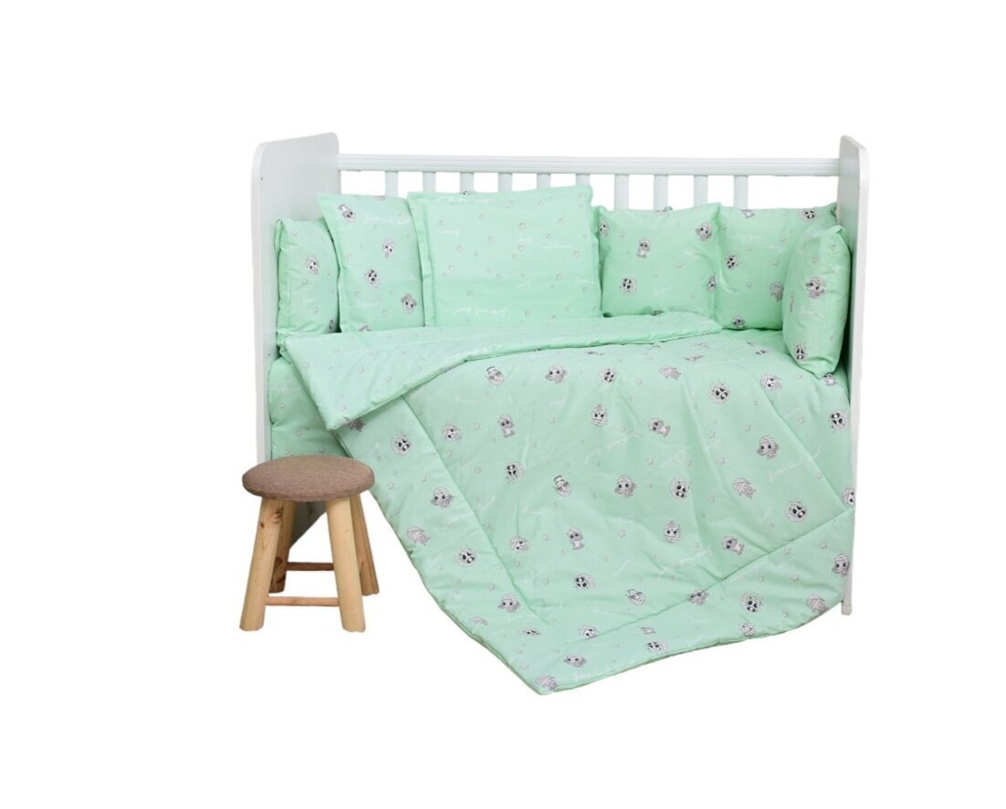 Lorelli voodipesukomplekt Ranforce Friends Green, 100x150 cm, 5-osaline цена и информация | Laste voodipesu | hansapost.ee