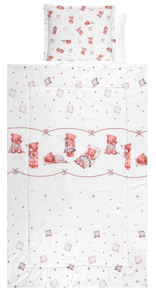 Lorelli laste voodipesukomplekt Bears&Pillows Beige, 100x150 cm, 4-osaline hind ja info | Laste voodipesu | hansapost.ee