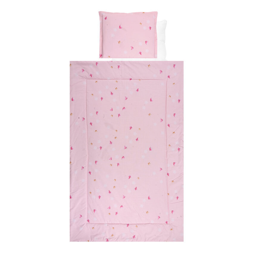 Lorelli laste voodipesukomplekt Butterflies Pink, 100x150 cm, 4-osaline hind ja info | Laste voodipesu | hansapost.ee