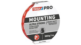 Kahepoolne kleeplint Tesa Ultra Strong 5mx19mm hind ja info | Värvipintslid, värvirullid ja maalriteibid | hansapost.ee
