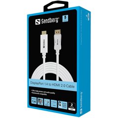 Sandberg DisplayPort.HDMI, 2 m hind ja info | Juhtmed ja kaablid | hansapost.ee