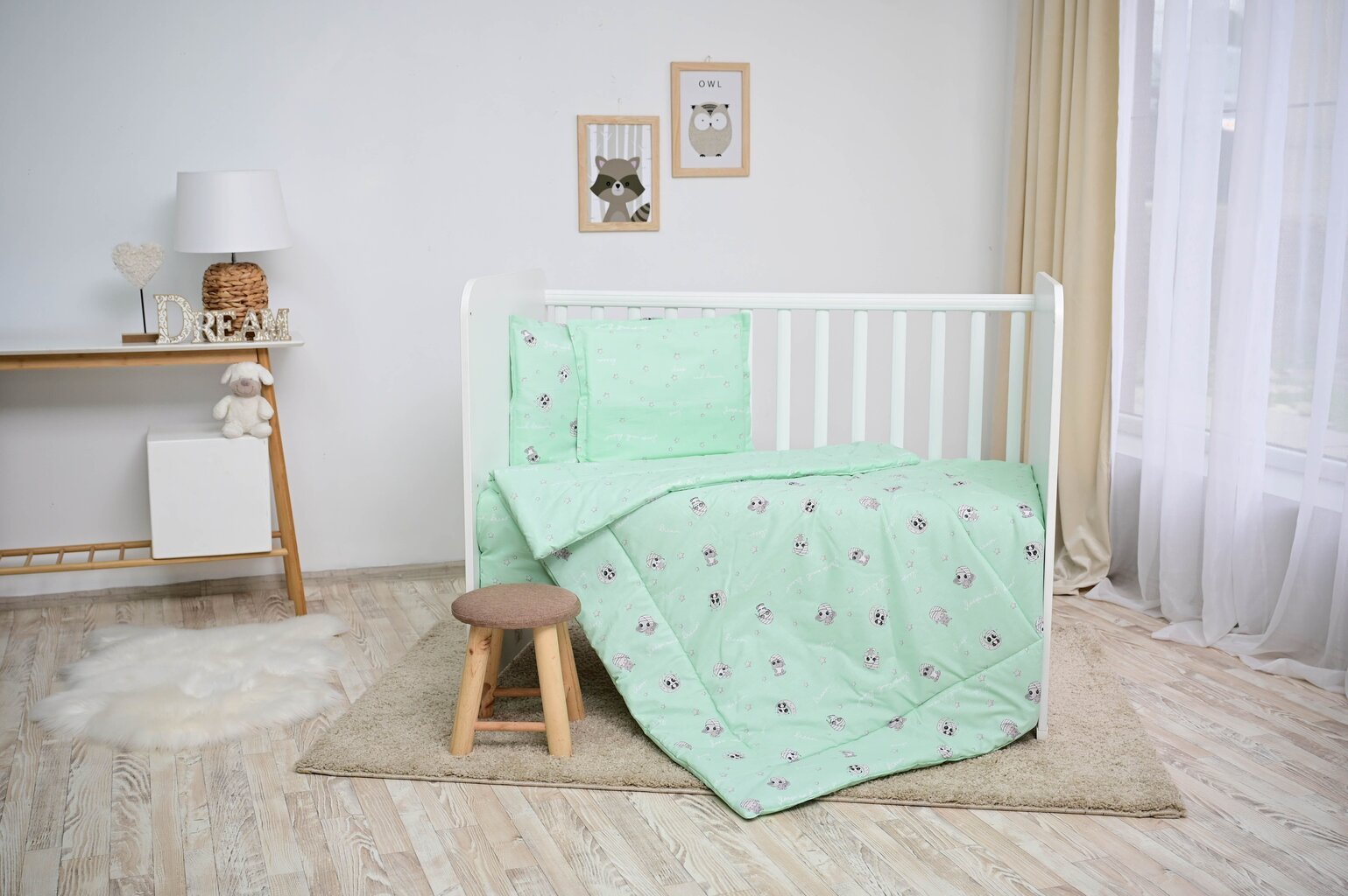 Laste voodipesukomplekt Lorelli Friends Green, 100x150 cm, 4-osaline цена и информация | Laste voodipesu | hansapost.ee