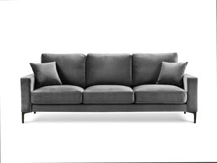 Трехместный бархатный диван Kooko Home Harmony, серый цена и информация | Диваны | hansapost.ee