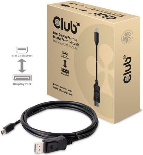 Club 3D, DP/Mini DP, 2 m price and information | Juhtmed ja kaablid | hansapost.ee