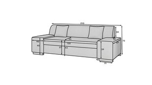 Diivan Porto 3, 210x90x98 cm, roheline price and information | Diivanvoodid ja diivanid | hansapost.ee