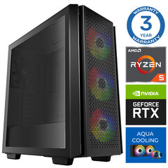 Компьютер INTOP AQUA Ryzen 5 7600X 16GB DDR5 1TB SSD M.2 NVME RTX4060Ti 8GB no-OS цена и информация | Стационарные компьютеры | hansapost.ee