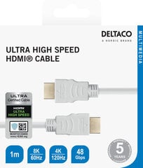Deltaco, HDMI - HDMI, 1м цена и информация | Кабели и провода | hansapost.ee