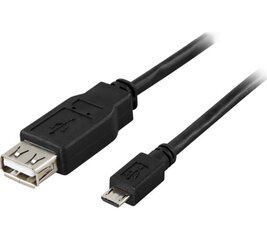 Deltaco, USB A 2.0 - micro USB B, 0.2m цена и информация | Кабели и провода | hansapost.ee