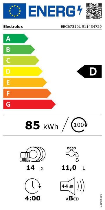 Electrolux EEC67310L цена и информация | Nõudepesumasinad | hansapost.ee