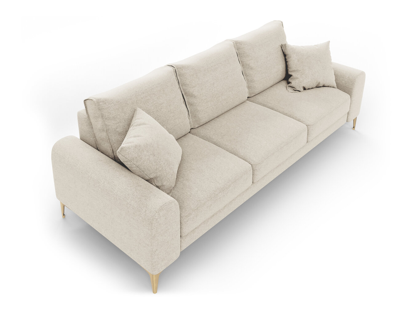 Kolmekohaline diivan Mazzini Sofas Madara 237 cm, helebeež hind ja info | Diivanvoodid ja diivanid | hansapost.ee