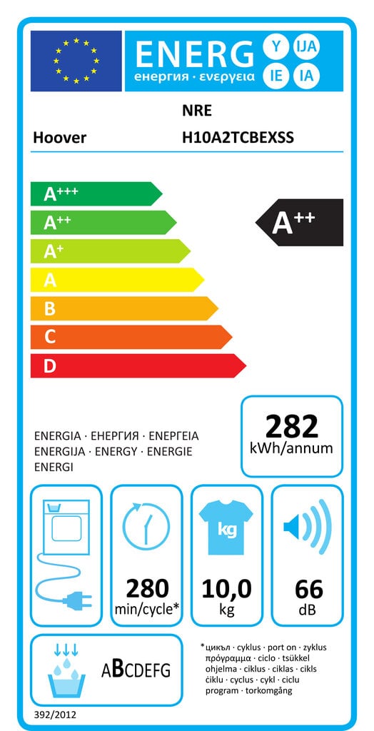 Hoover NRE H10A2TCBEX цена и информация | Pesukuivatid | hansapost.ee