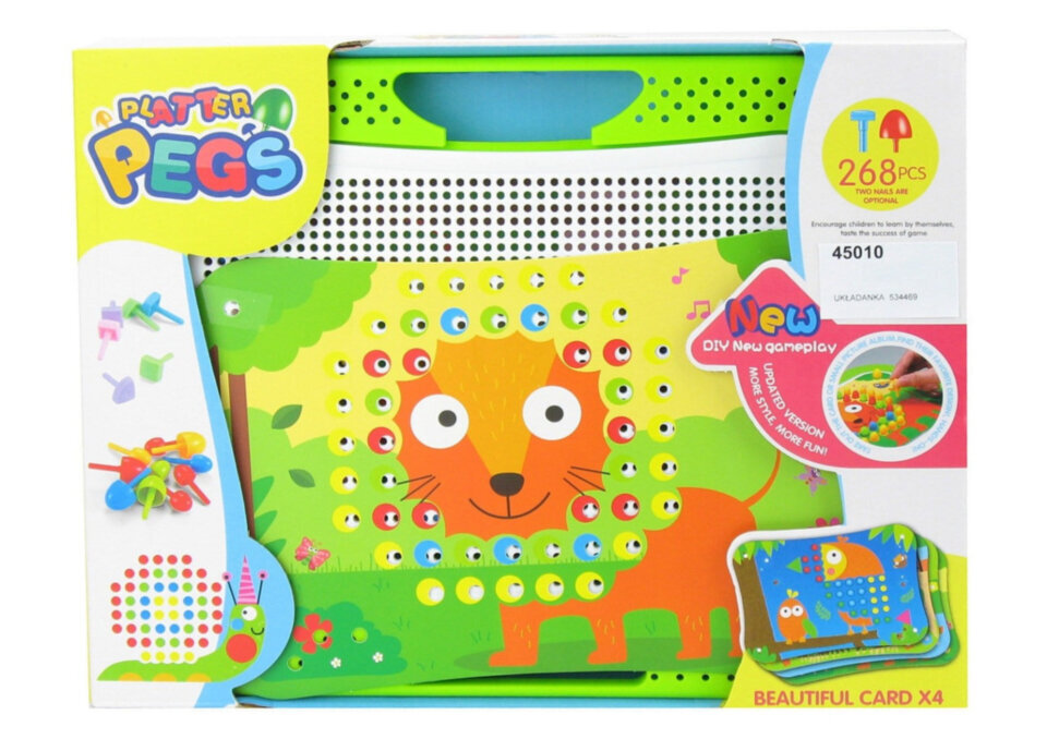 Laste mosaiik Platter Pegs, 268 osa hind ja info | Arendavad laste mänguasjad | hansapost.ee