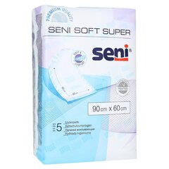 Простыни одноразовые Seni Soft Super, 90х60см, 5 шт. цена и информация | Подгузники, прокладки, одноразовые пеленки для взрослых | hansapost.ee