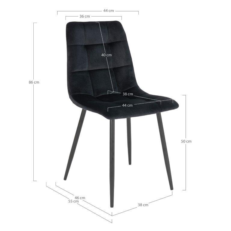 2-tooliga komplekt Middelfart, must цена и информация | Köögitoolid, söögitoolid | hansapost.ee