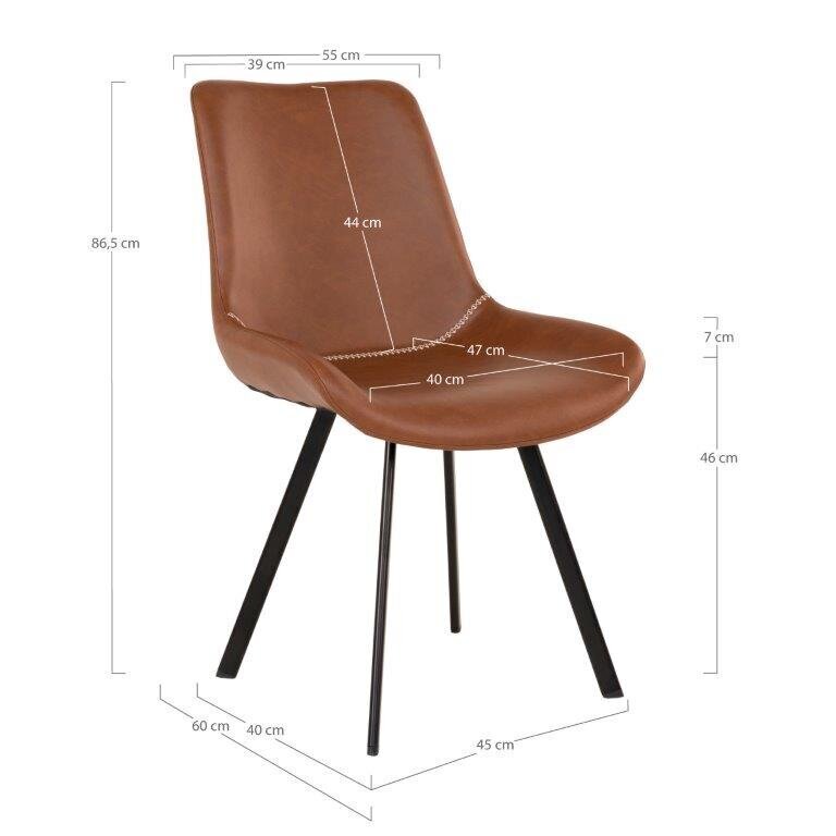 2-tooliga komplekt Memphis, pruun цена и информация | Köögitoolid, söögitoolid | hansapost.ee