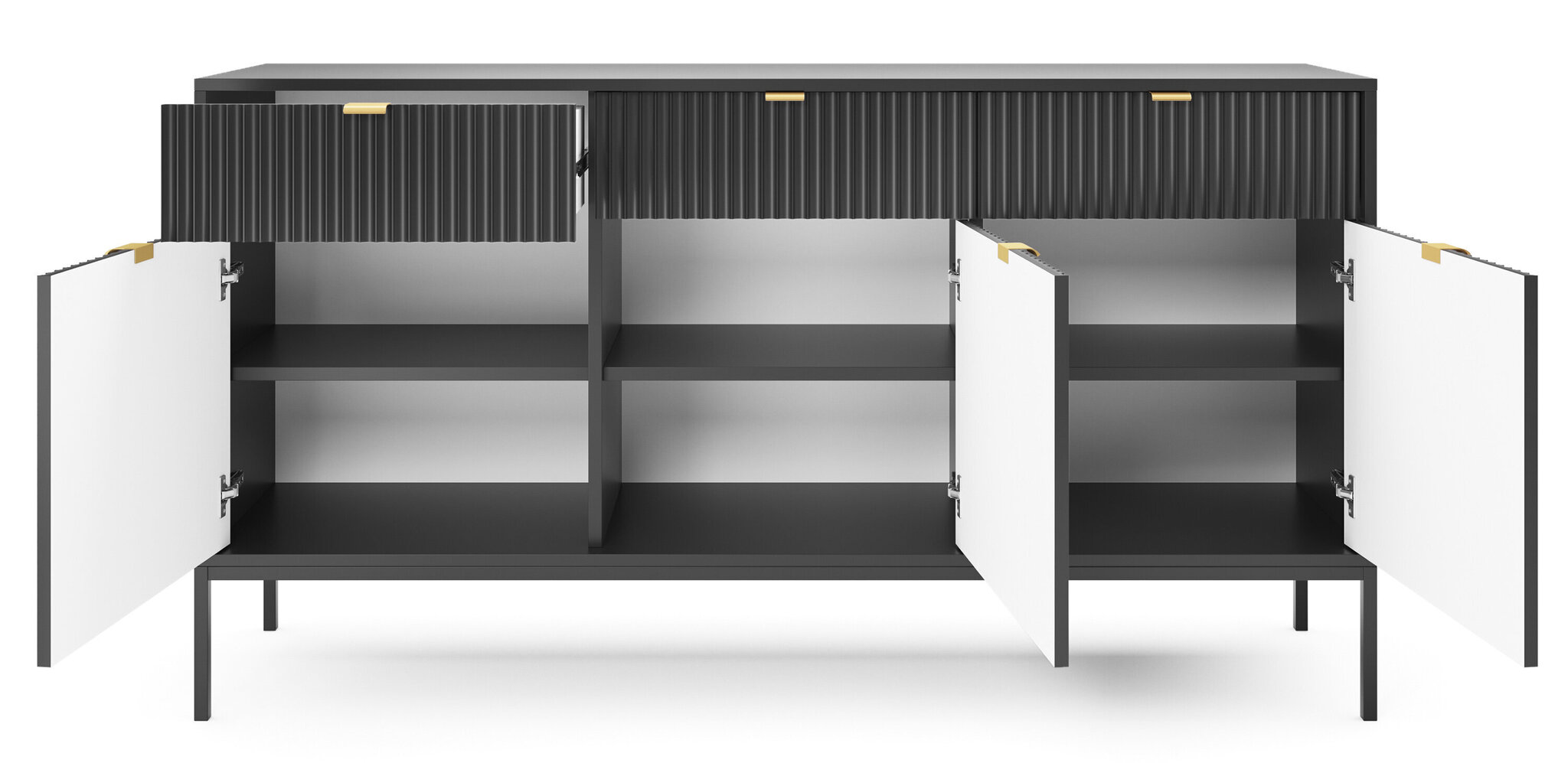 Kummut AKL Furniture Nova Sands KSZ154, must hind ja info | Kummutid | hansapost.ee