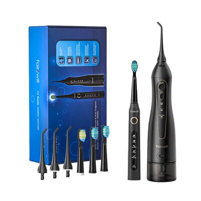 FairyWill Sonic toothbrushes with head set and case FW-507 (Black and white) hind ja info | Elektrilised hambaharjad | hansapost.ee