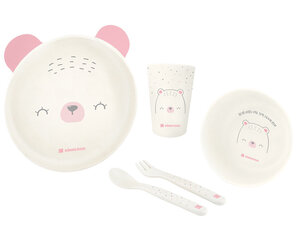 Laste nõude ja söögiriistade komplekt Kikka Boo Bear with me, roosa, 5 tk. цена и информация | Детская посуда, контейнеры для молока и еды | hansapost.ee