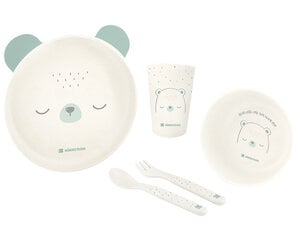 Laste nõude ja söögiriistade komplekt Kikka Boo Bear with me, roheline, 5 tk. цена и информация | Детская посуда, контейнеры для молока и еды | hansapost.ee