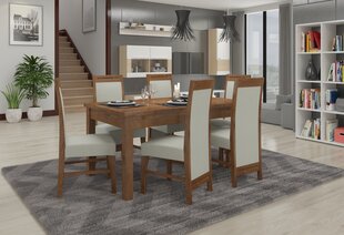 Обеденный гарнитур ADRK Furniture Rodos 57, коричневый/бежевый цвет цена и информация | Комплекты мебели для столовой | hansapost.ee