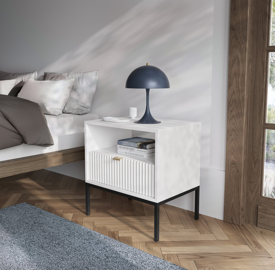 Öökapp AKL Furniture Nova Sands S54, valge цена и информация | Öökapid | hansapost.ee