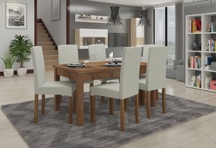 Köögimööbli komplekt ADRK Furniture Rodos 56, pruun/beež цена и информация | Комплекты мебели для столовой | hansapost.ee