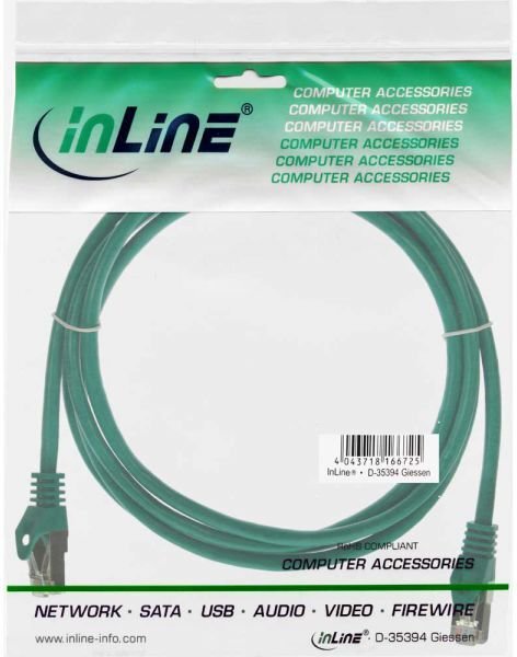 InLine 72522G, RJ45 CAT5e SF/UTP, 25 cm hind ja info | Juhtmed ja kaablid | hansapost.ee