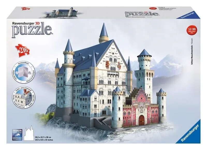 Puzzle Neuschwanstein Castle Ravensburger, 216 tk hind ja info | Pusled lastele ja täiskasvanutele | hansapost.ee