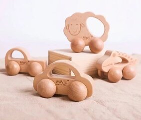 Деревянная игрушечная машинка Овечка цена и информация | Игрушки для малышей | hansapost.ee