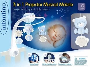 Музыкальная карусель Infantino 3в1, синяя цена и информация | Infantino Товары для детей и младенцев | hansapost.ee