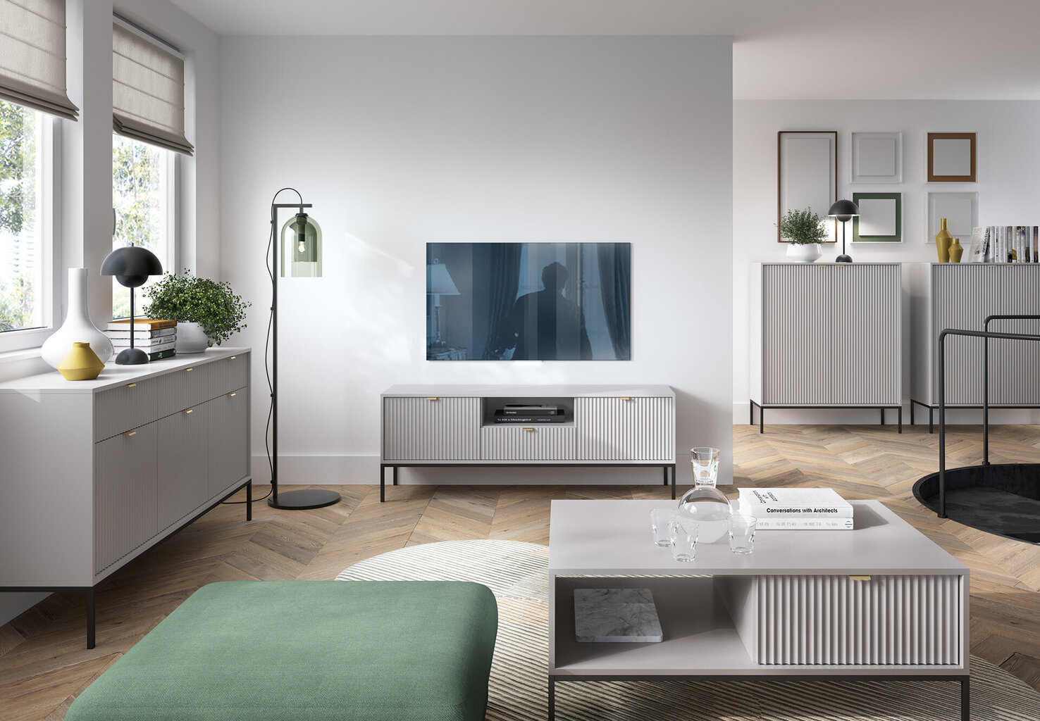 TV-alus AKL Furniture Nova Sands RTV154, hall hind ja info | Televiisori alused | hansapost.ee
