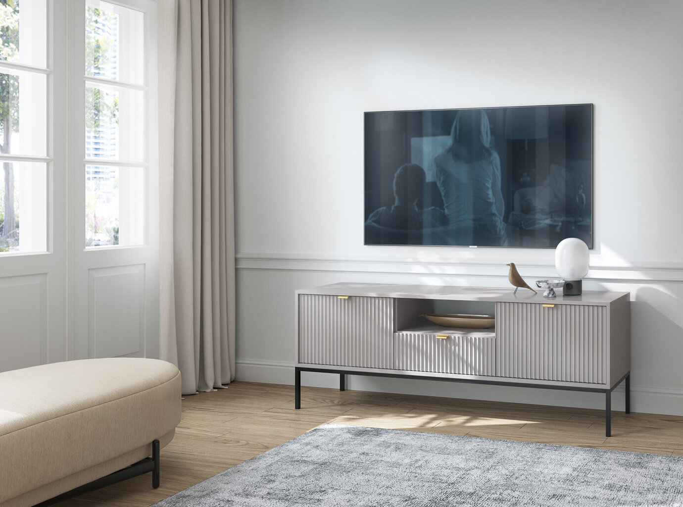 TV-alus AKL Furniture Nova Sands RTV154, hall цена и информация | Televiisori alused | hansapost.ee
