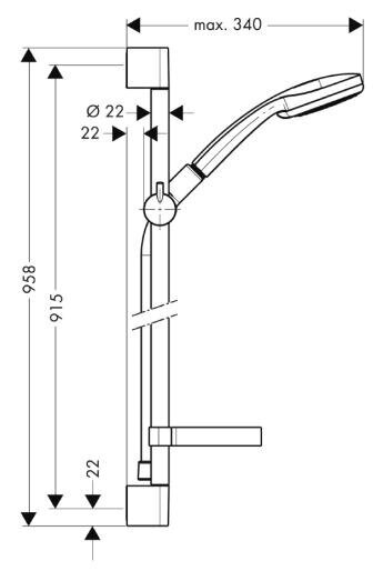 Hansgrohe vannitoakomplekt Croma 100 Vario / Unica'C 90, 27771000 цена и информация | Dušikomplektid ja süsteemid | hansapost.ee