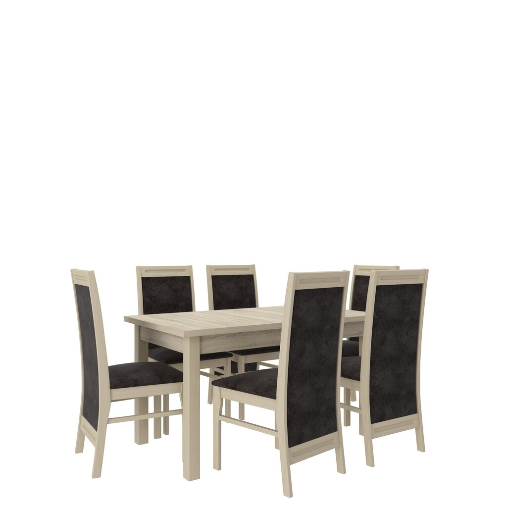 Söögitoa komplekt ADRK Furniture Rodos 7, beež/hall hind ja info | Söögilauakomplektid | hansapost.ee