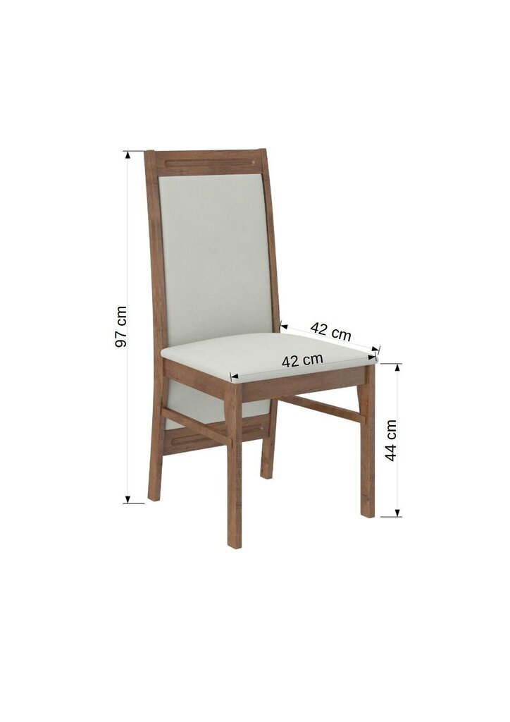 Söögitoa komplekt ADRK Furniture Rodos 7, beež/hall цена и информация | Söögilauakomplektid | hansapost.ee