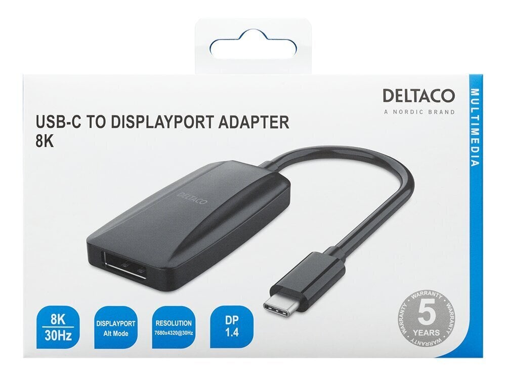 Deltaco USBC-DP8K hind ja info | USB adapterid ja jagajad | hansapost.ee