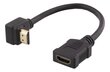 Deltaco, HDMI M- HDMI F, 0.2 m цена и информация | USB adapterid ja jagajad | hansapost.ee