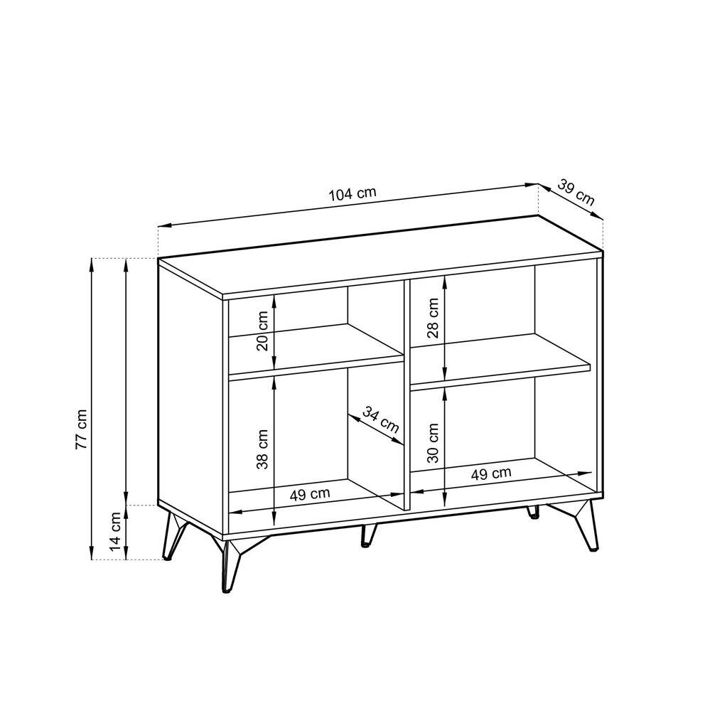 Kummut AKL Furniture Diamond Sands K104, pruun/must цена и информация | Kummutid | hansapost.ee