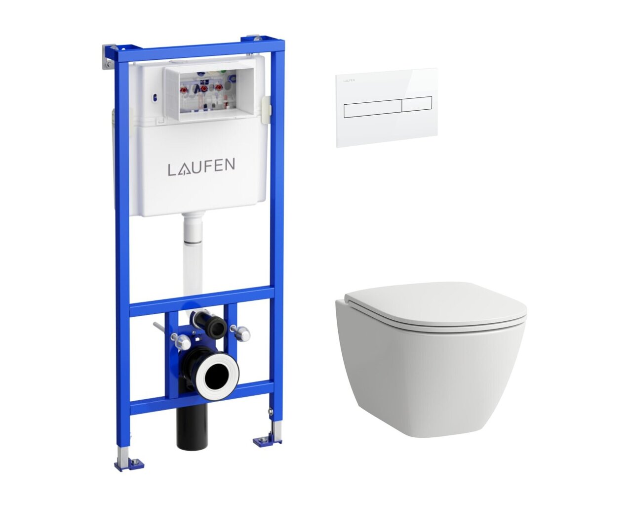 WC komplekt Laufen kipsraamiga, aeglaselt sulguva kaanega ja valge nupuga цена и информация | WС-potid | hansapost.ee