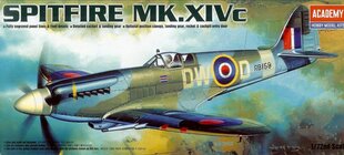 Liimitav mudel Academy 12484 SPITFIRE MK.XIVC 1/72 цена и информация | Склеиваемые модели | hansapost.ee