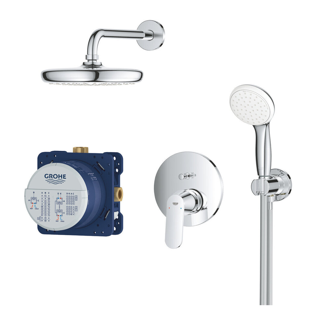 Grohe Eurosmart Cosmo varjatud dušikomplekt, kroom цена и информация | Dušikomplektid ja süsteemid | hansapost.ee