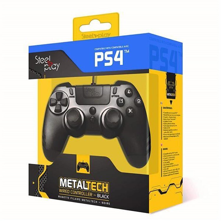 Steelplay MetalTech Wired Controller (Ps4/Ps3/PC), Black hind ja info | Mängukonsoolide lisatarvikud | hansapost.ee