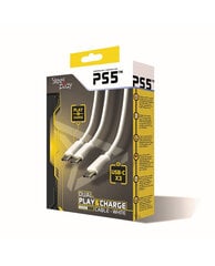 Steelplay Dual Play & Charge Cable For Controllers (Ps5, White hind ja info | Mängukonsoolide lisatarvikud | hansapost.ee