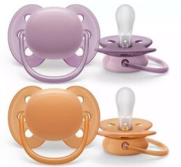 Пустышки Philips Avent SCF091/33, 2 шт, 6-18 месяцев, фиолетовые/оранжевые цена и информация | Пустышки | hansapost.ee