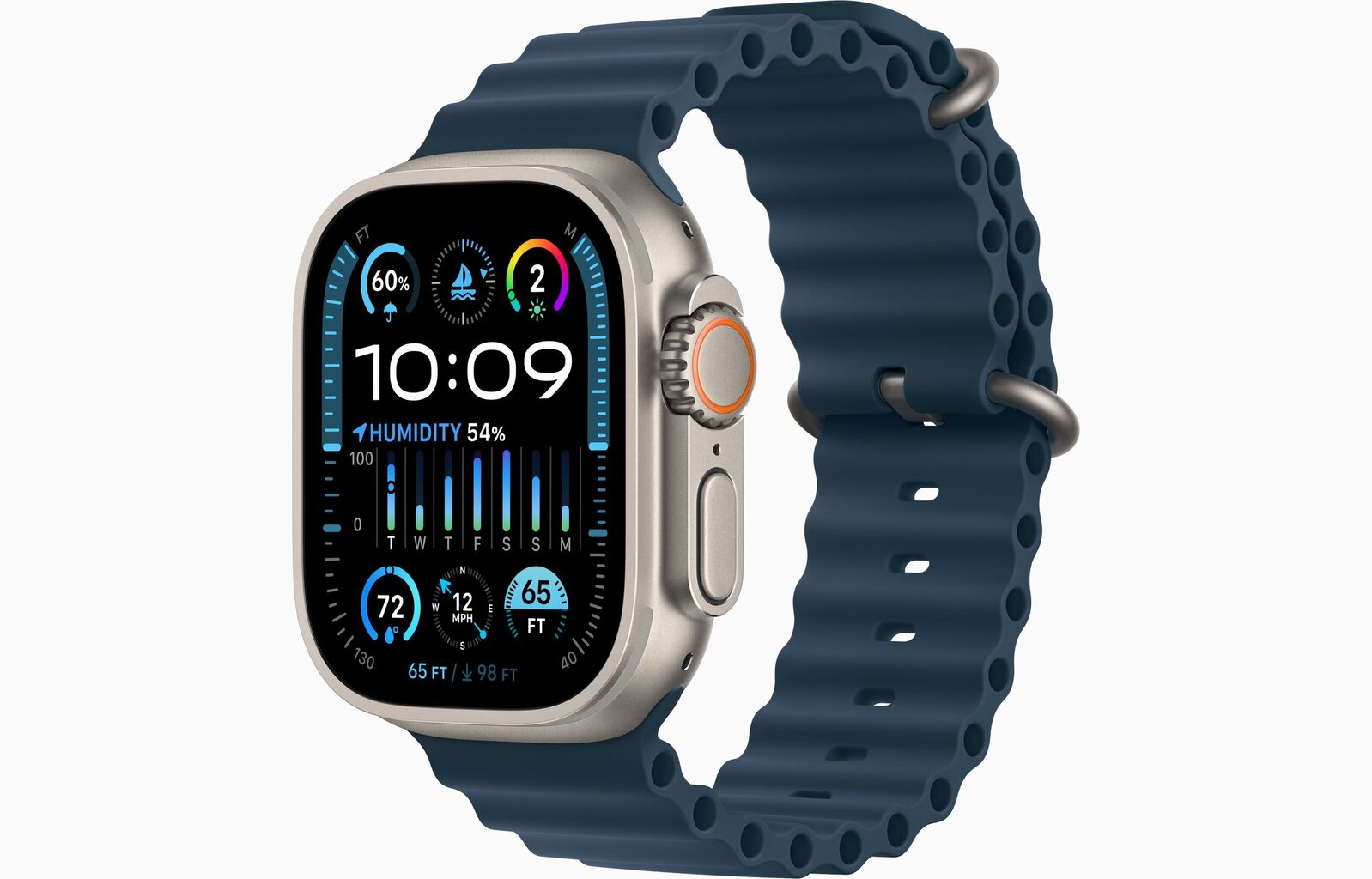 Apple Watch Ultra 2 GPS + Cellular, 49mm Titanium Case with Blue Ocean Band MREG3UL/A цена и информация | Nutikellad, laste nutikellad | hansapost.ee