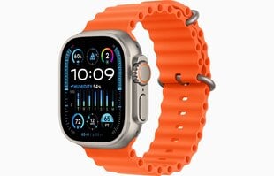 Apple Watch Ultra 2 GPS + Cellular, 49mm Titanium Case with Orange Ocean Band MREH3EL/A цена и информация | Смарт-часы (smartwatch) | hansapost.ee